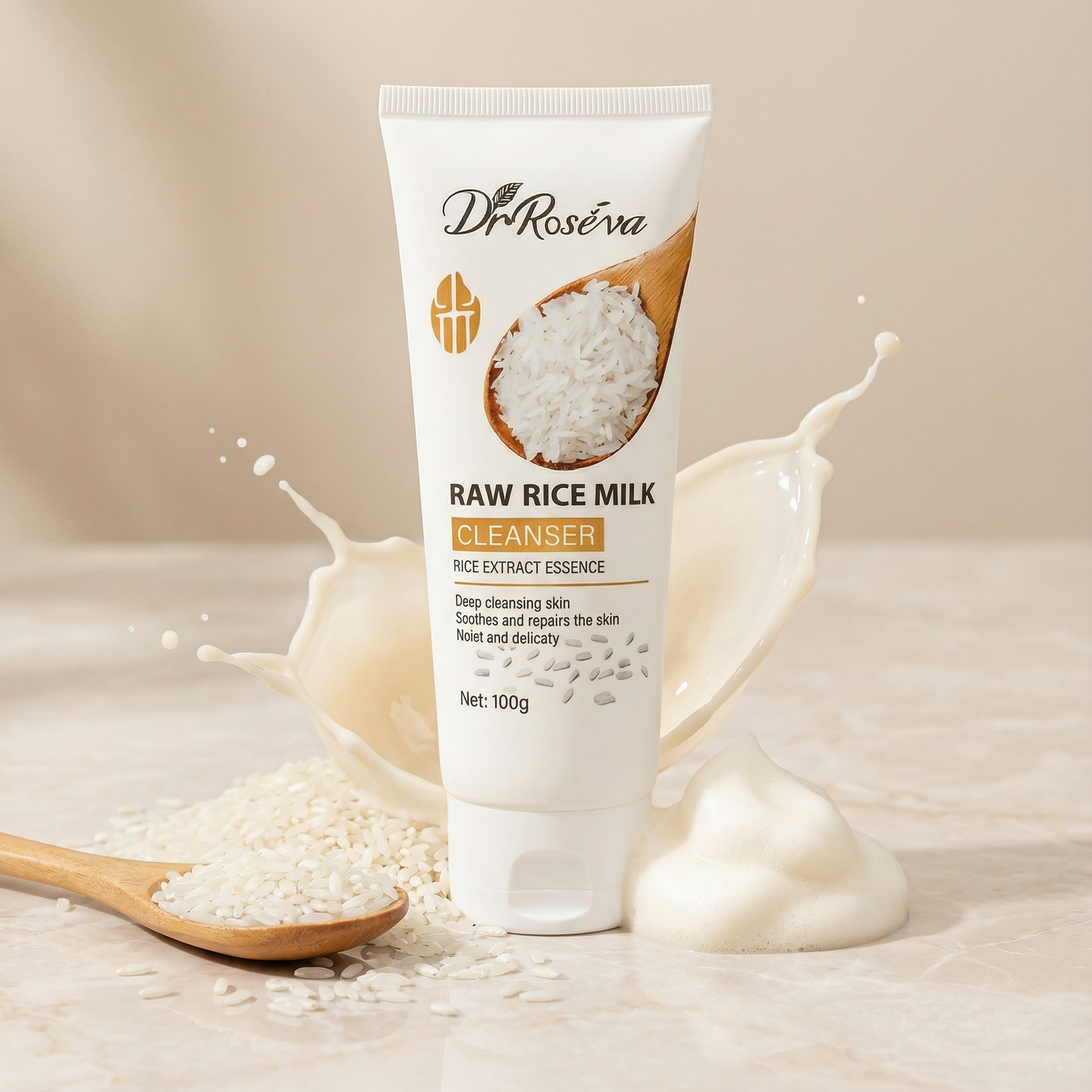 Dr Roseva Raw Rice Extract Milk Cleanser.